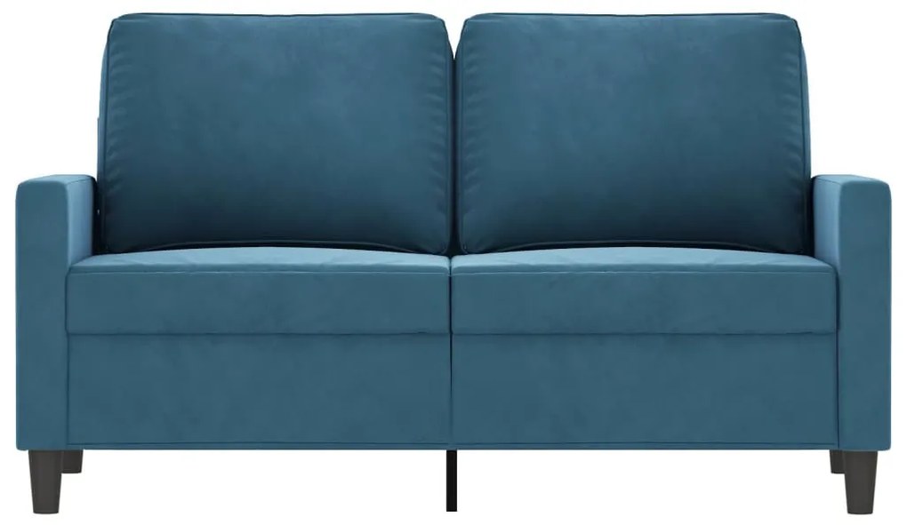 kétszemélyes kék bársony kanapé 120 cm