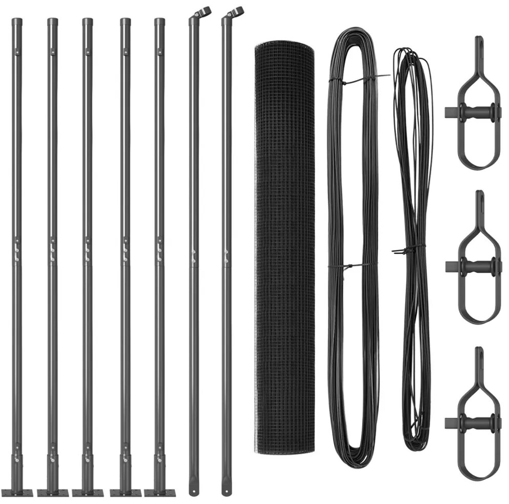 Hegesztett Drótkerítés 7 Hornyos Oszloppal Szürke 0,8x10 m Acél