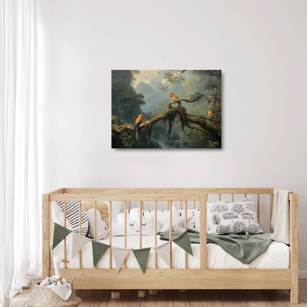 Üveg kép - Trópusi erdő (70x50 cm)