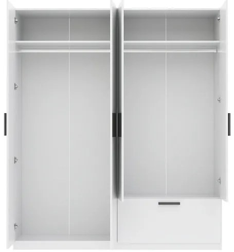 LITA Gardróbszekrény Fehér Színben Tükörrel 180 cm