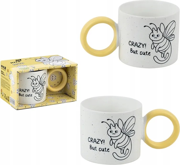 Kerámia bögre fehér 370 ml vicces felirattal Crazy But Cute Kite