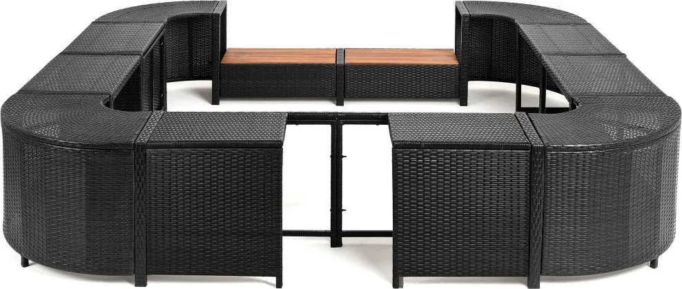 Lay-Z-Spa négyzet alakú rattan jakuzzi bútor, 188 cm, fekete