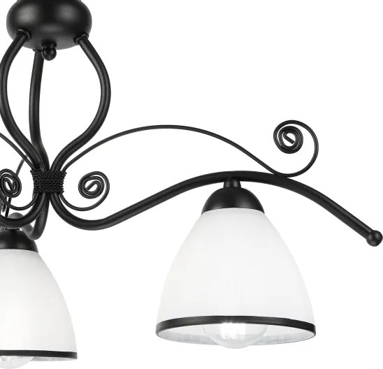 Felületre szerelhető RETRO csillár 3xE27/60W/230V fekete/fehér