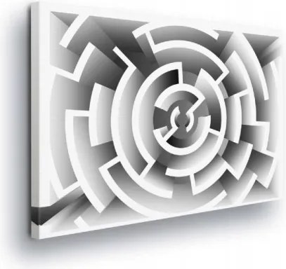 Vászonkép 100x75 Labirintus absztrakt geometria fekete-fehér minimalizmus op-art