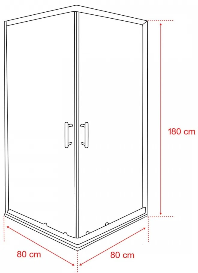 Spirit Mátrix 80x80 cm szögletes zuhanykabin zuhanytálca nélkül