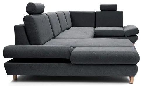 U-alakú, kihúzható kárpitozott sarokgarnitúra tárolóhellyel AVESTA, antracit