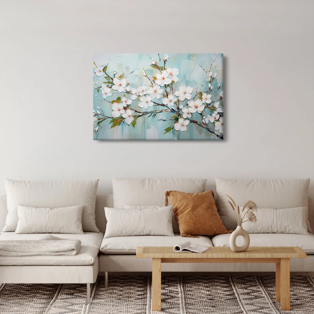 Kép - Festés, virágzó faágak (90x60 cm)