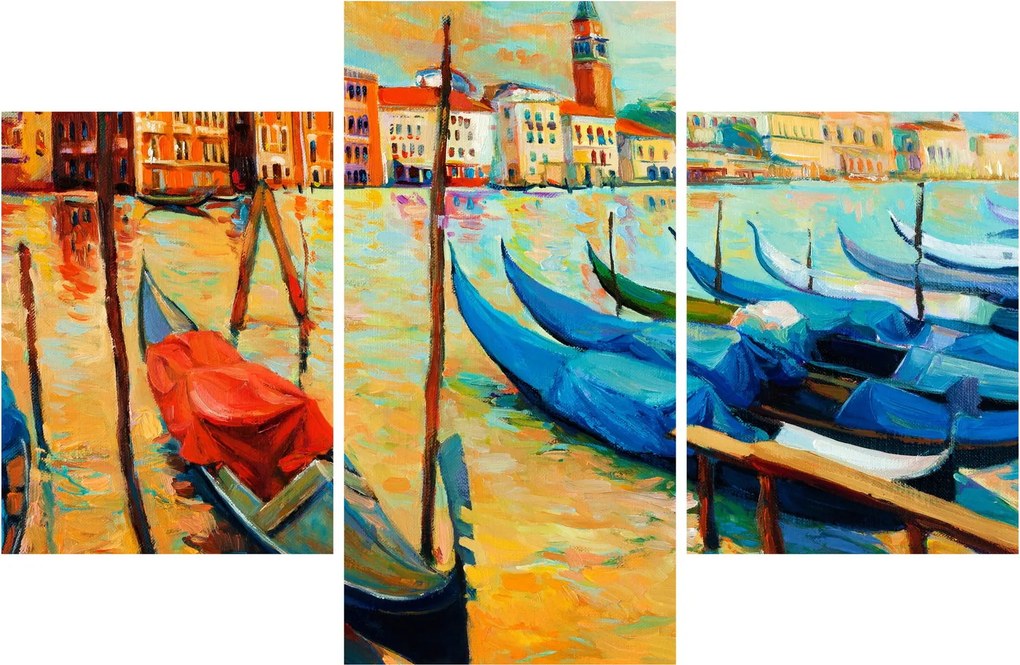 Kép - Velencei kikötő (90x60 cm)