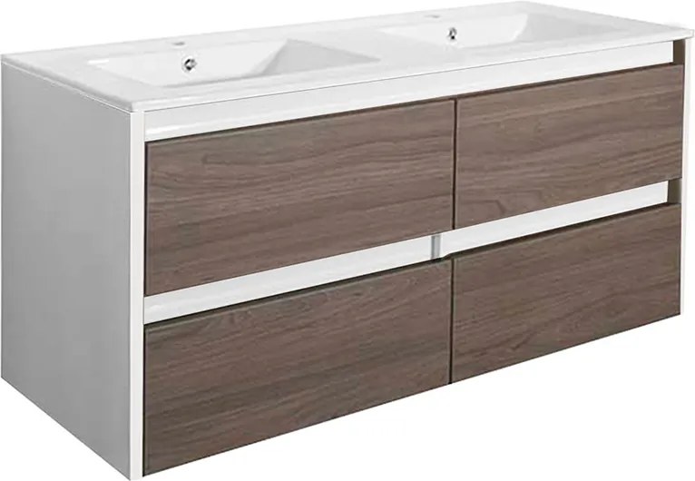 Porto 120 alsó szekrény mosdóval fehér-rauna szil