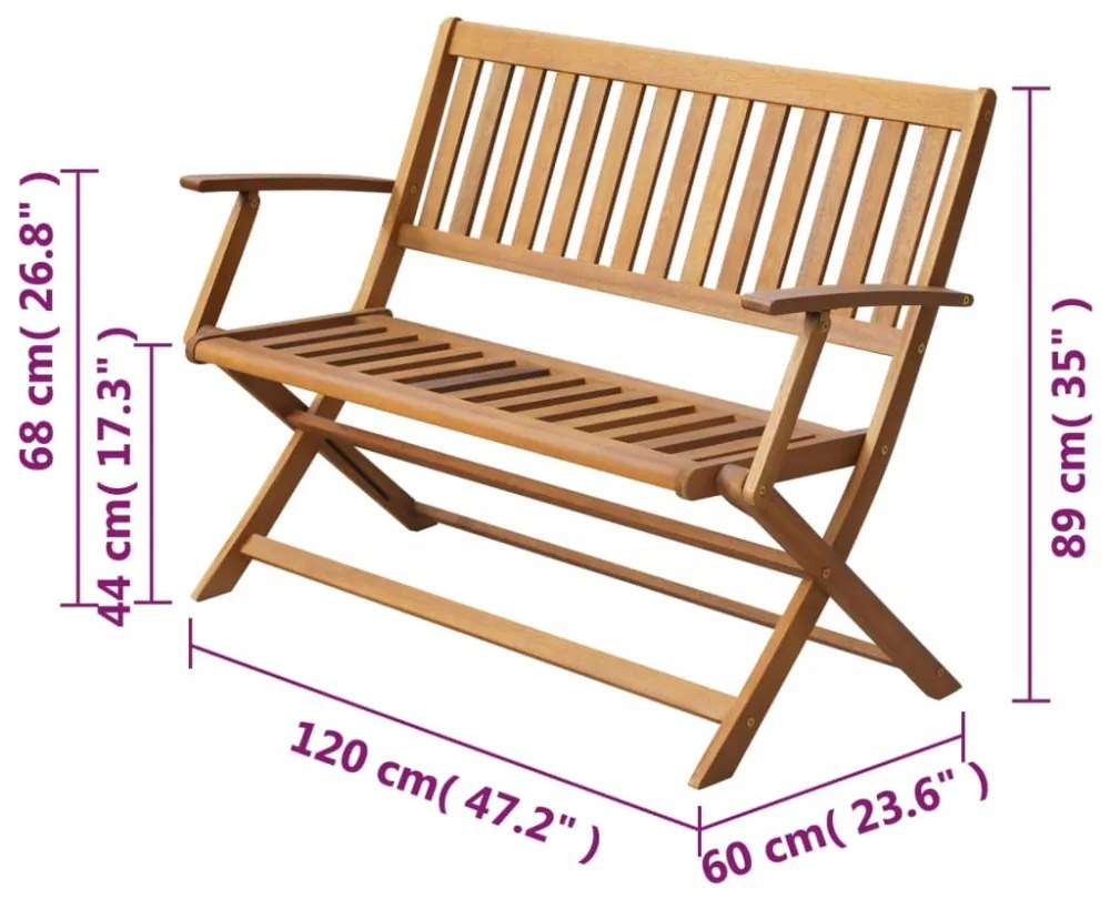tömör akácfa kerti pad 120 cm