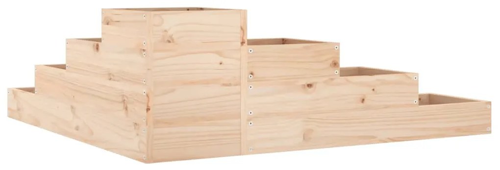 4-szintes kerti virágláda tömör fenyőfából, 106 x 104,5 x 36 cm