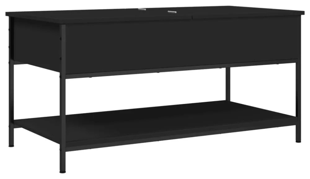 fekete szerelt fa és fém dohányzóasztal 100 x 50 x 50 cm