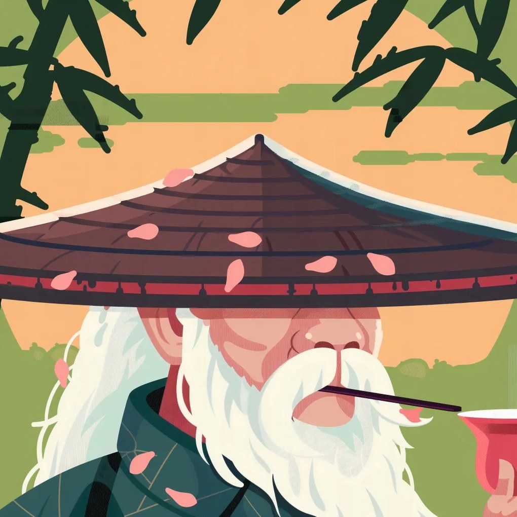 Poszter 80x80cm Idősebb nagypapa