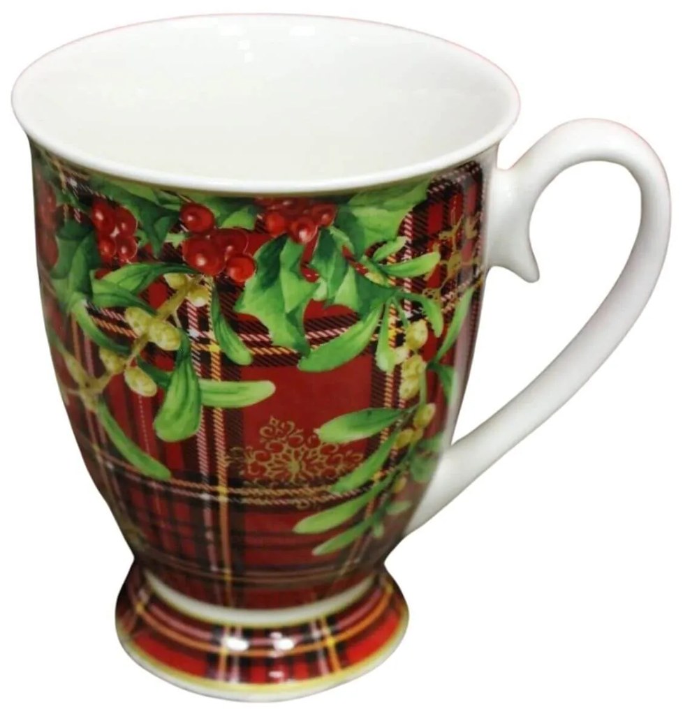 Pirosasfehér karácsonyi bögre 280ml