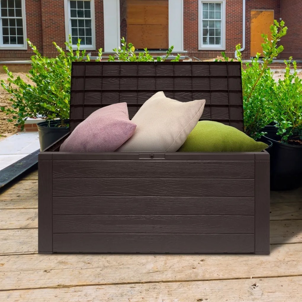 WOODEBOX tárolódoboz, 280l, 120x46x57cm, sötétbarna Prosperplast