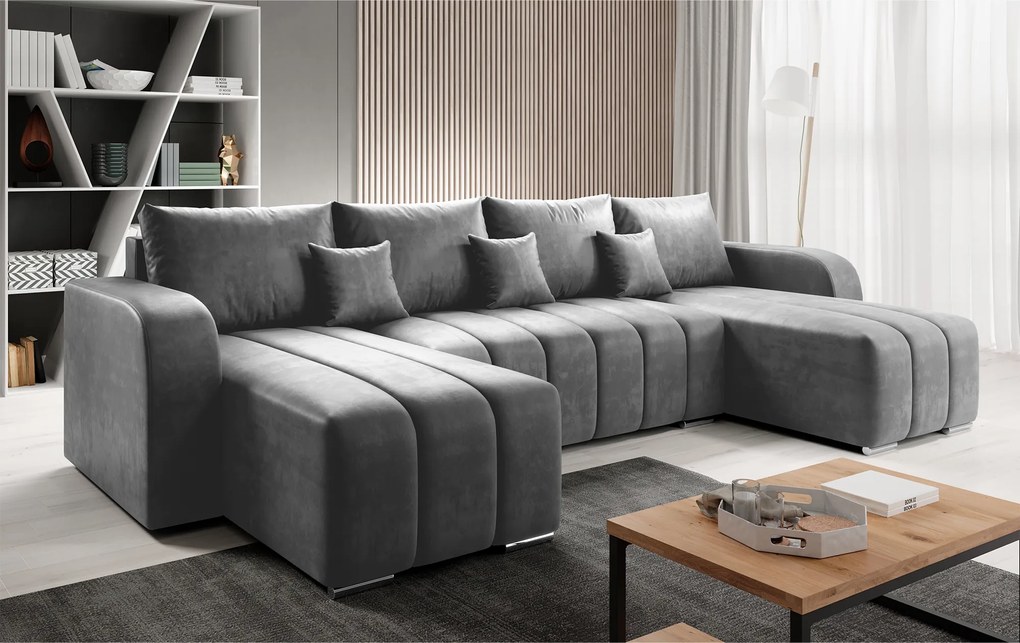 Univerzális ülőgarnitúra, szürke, PORIMA U