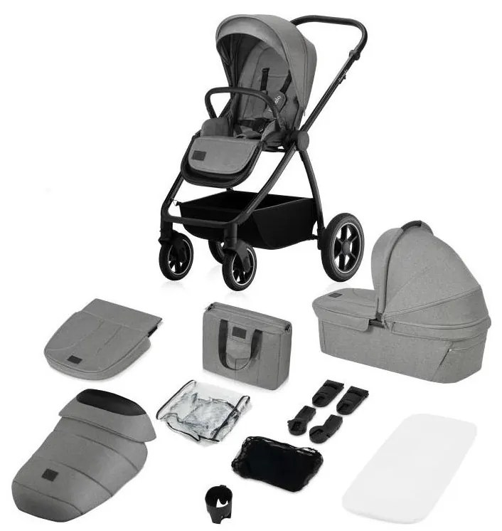 Lionelo - MERIL 2 az 1-ben kombinált babakocsi Grey Stone