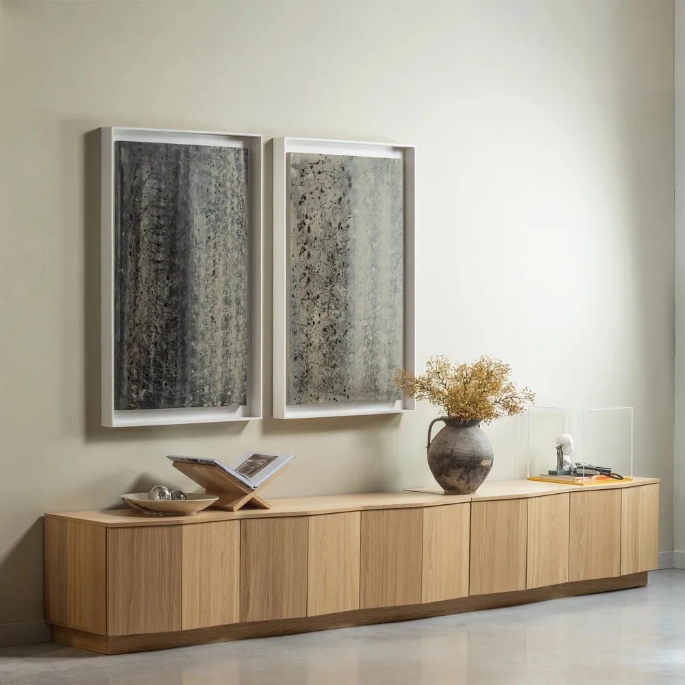 Natúr színű tölgyfa TV-állvány 200x52x45 cm Zuma – WOOOD