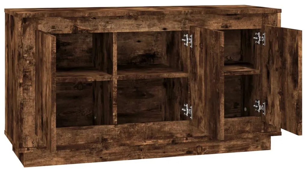 füstös tölgy színű szerelt fa tálalószekrény 102x35x55 cm