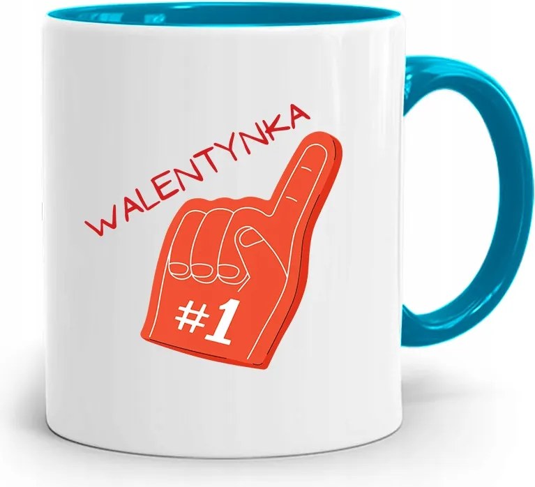 Kék Bögre Valentin Napra Első Számú Ajándék fényképes nyomattal