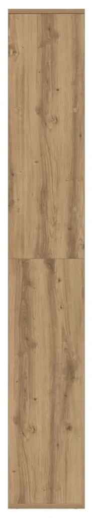 kézműves tölgy szerelt fa elválasztó könyvespolc 67x25x161,5 cm
