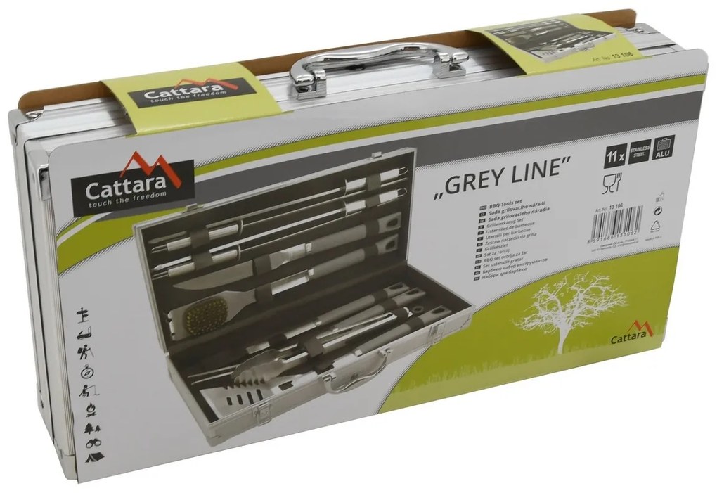 Cattara Grey Line Grillező eszközök, 11 db