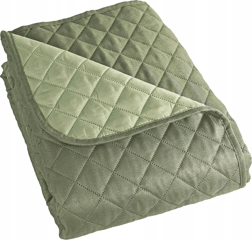 Dekoratív ágytakaró Fenyő 220x240 cm Szürke-zöld