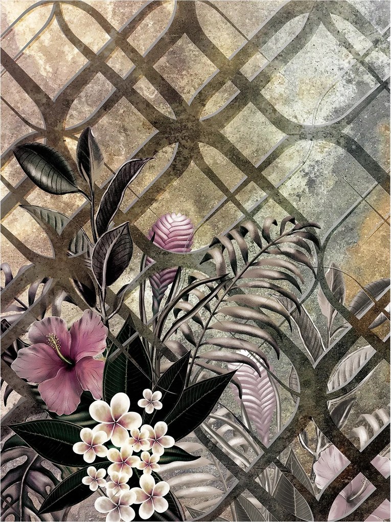 Fotótapéta Hibiszkusz és Plumeria trópusi vinil 184x254 +ragasztó