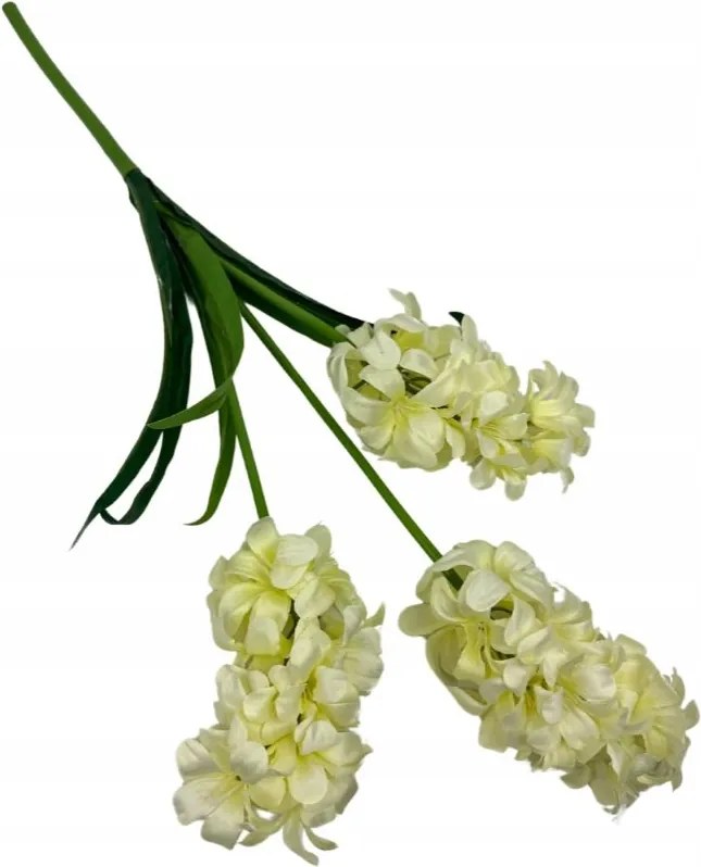 Jácint 3 virág ág 57 cm krémszínű
