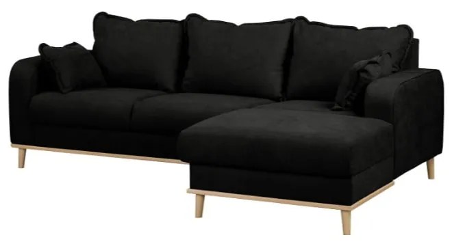 Fekete sarokkanapé (jobb oldali) Beata – Ropez