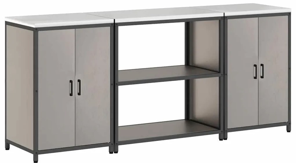 Konyhai Tároló Készlet polcokkal 3 pcs Rozsdás 210 x 50 x 92 cm