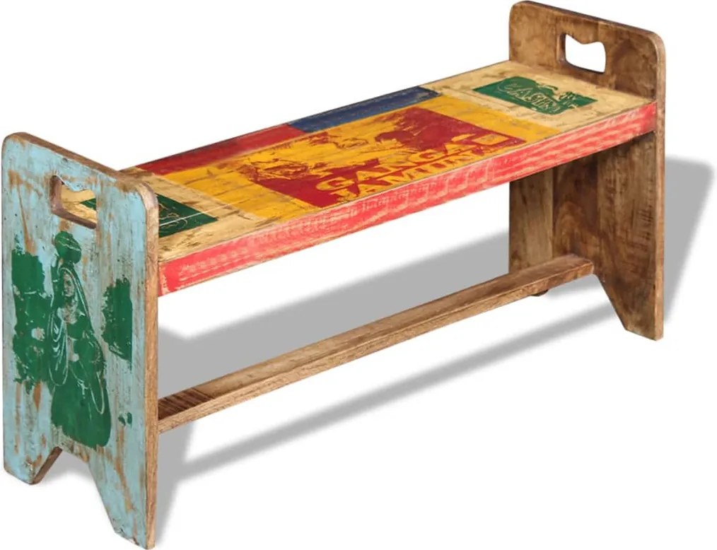vidaXL tömör újrahasznosított fa Cola pad 100 x 30 x 50 cm