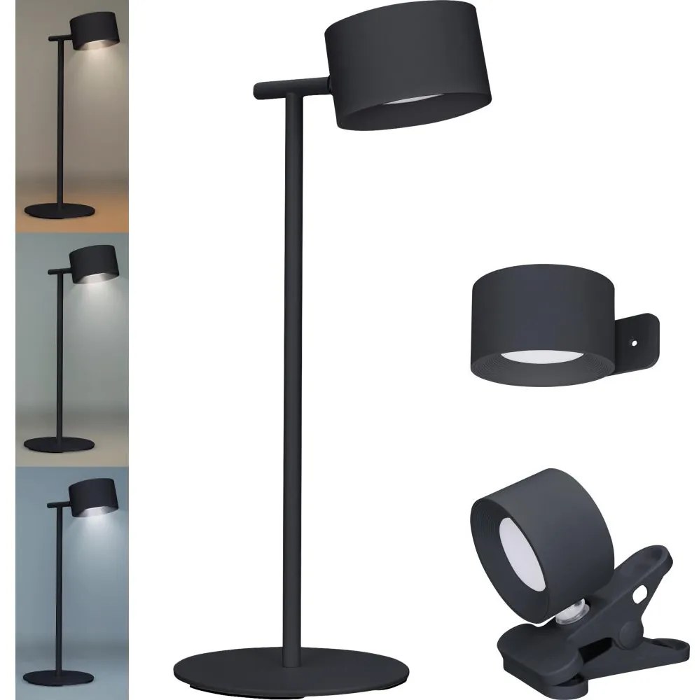 Solight WO68-B-LED Dimmelhető újratölthető lámpa 3in1 LED/4W/2000 mAh 3000/4000/6500K fekete