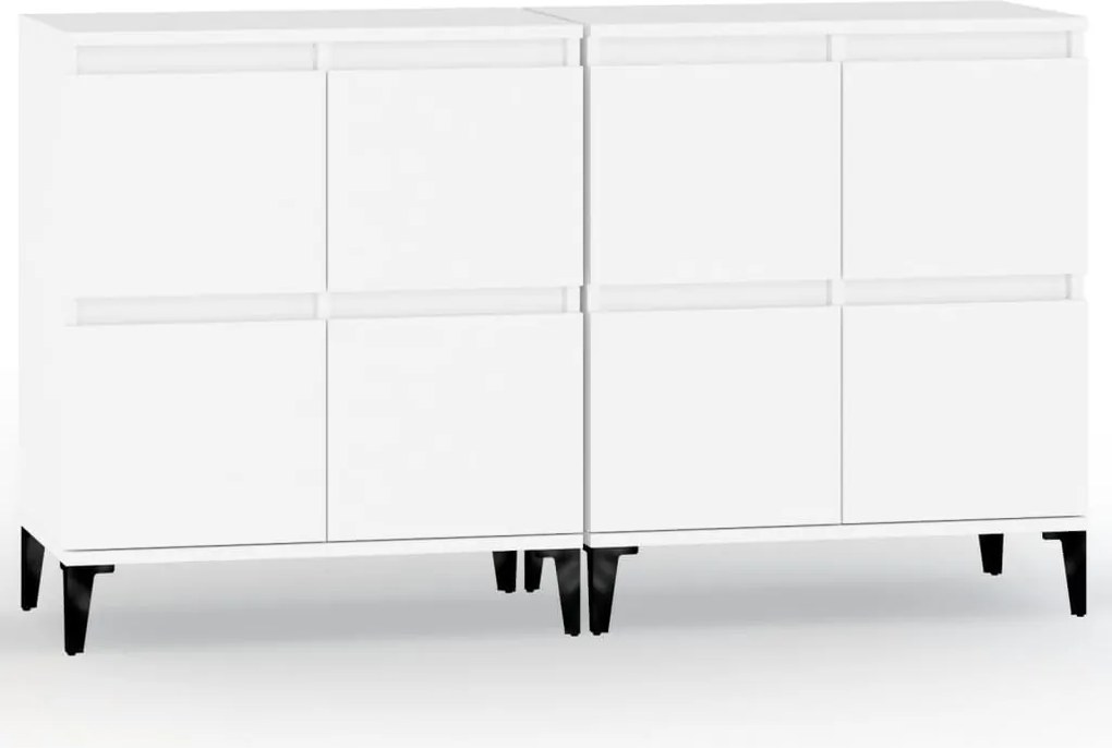 vidaXL 2 db fehér szerelt fa tálalószekrény 60 x 35 x 70 cm
