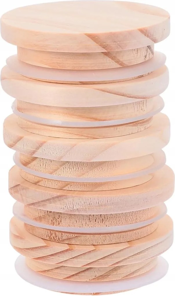 5x Dugók Kupakok Fából Készült Befőttesüvegekhez tömítéssel