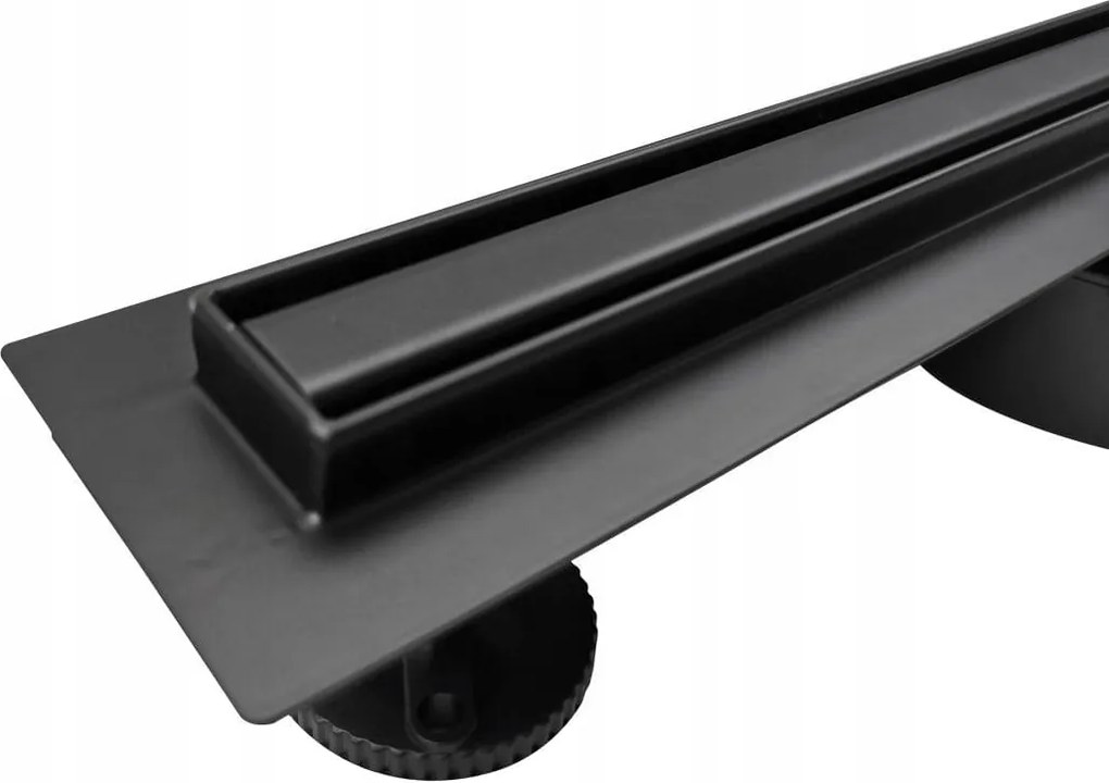 Lineáris lefolyó 110cm Zuhany Keskeny Fekete Padló 2in1 Rozsdamentes acél