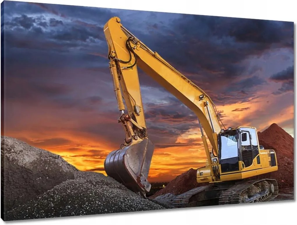 Vászonkép 90x60 Építőipari kotrógép Építés