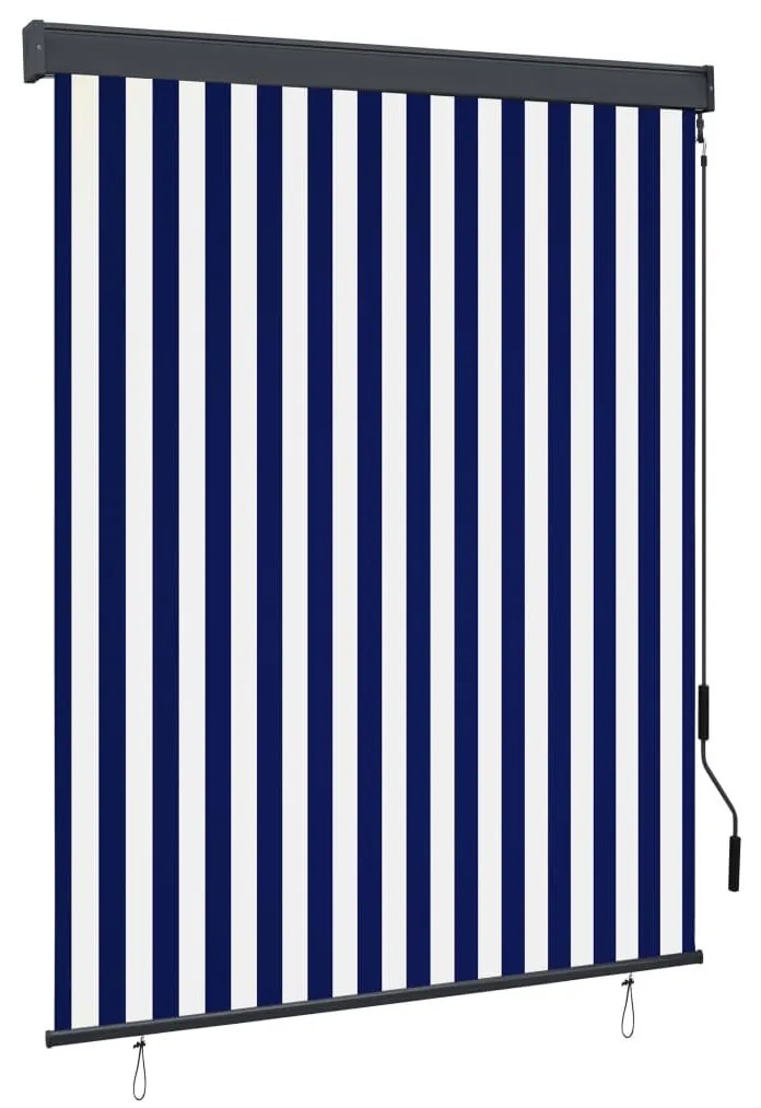 fehér és kék kültéri roló 140 x 250 cm