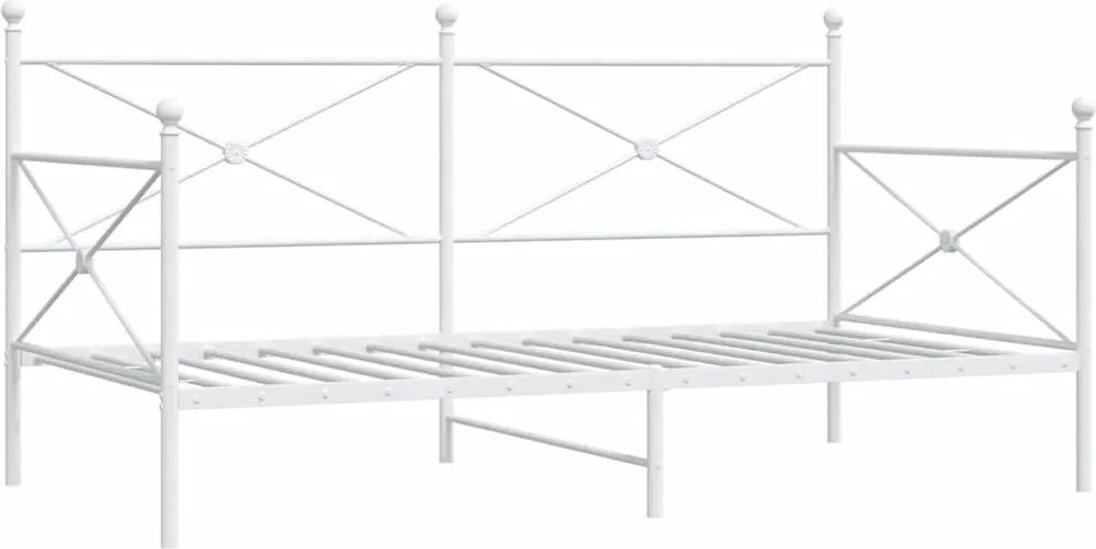 vidaXL kanapéágy matrac nélkül fehér 100x190 cm acél