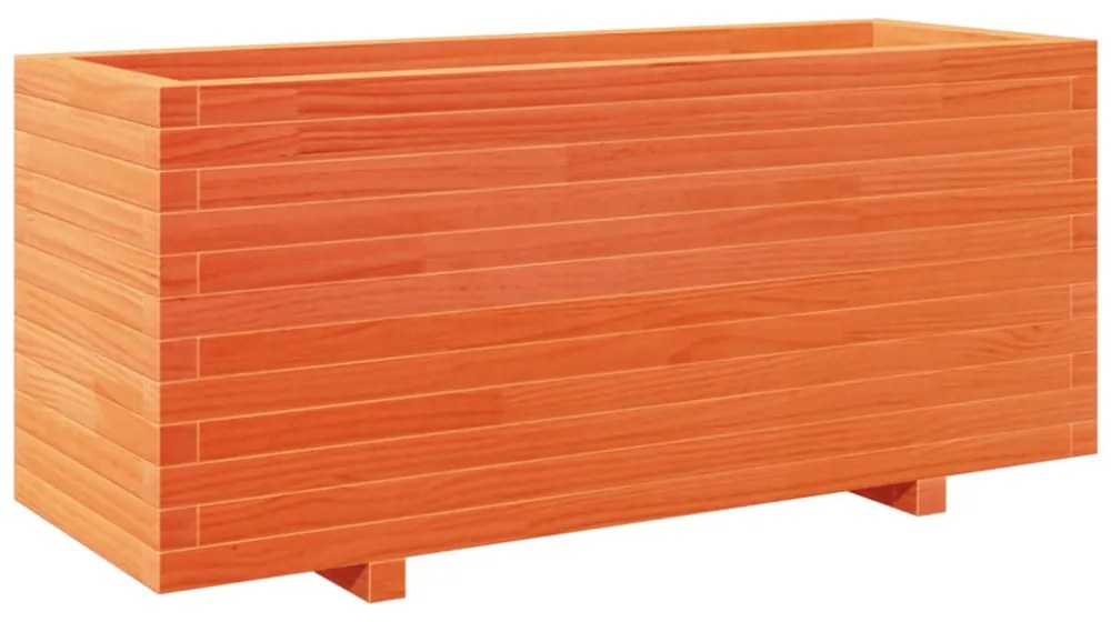 viaszbarna tömör fenyőfa kerti virágtartó 110 x 40 x 49,5 cm