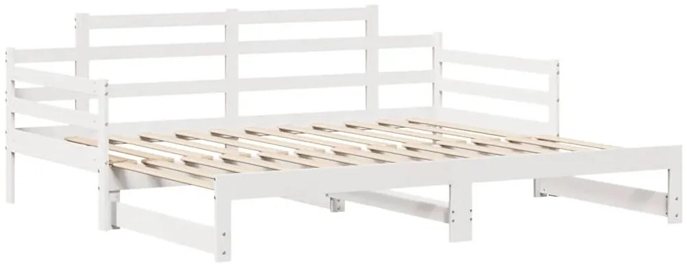 fehér kihúzható heverő fiókokkal matrac nélkül 80 x 200 cm