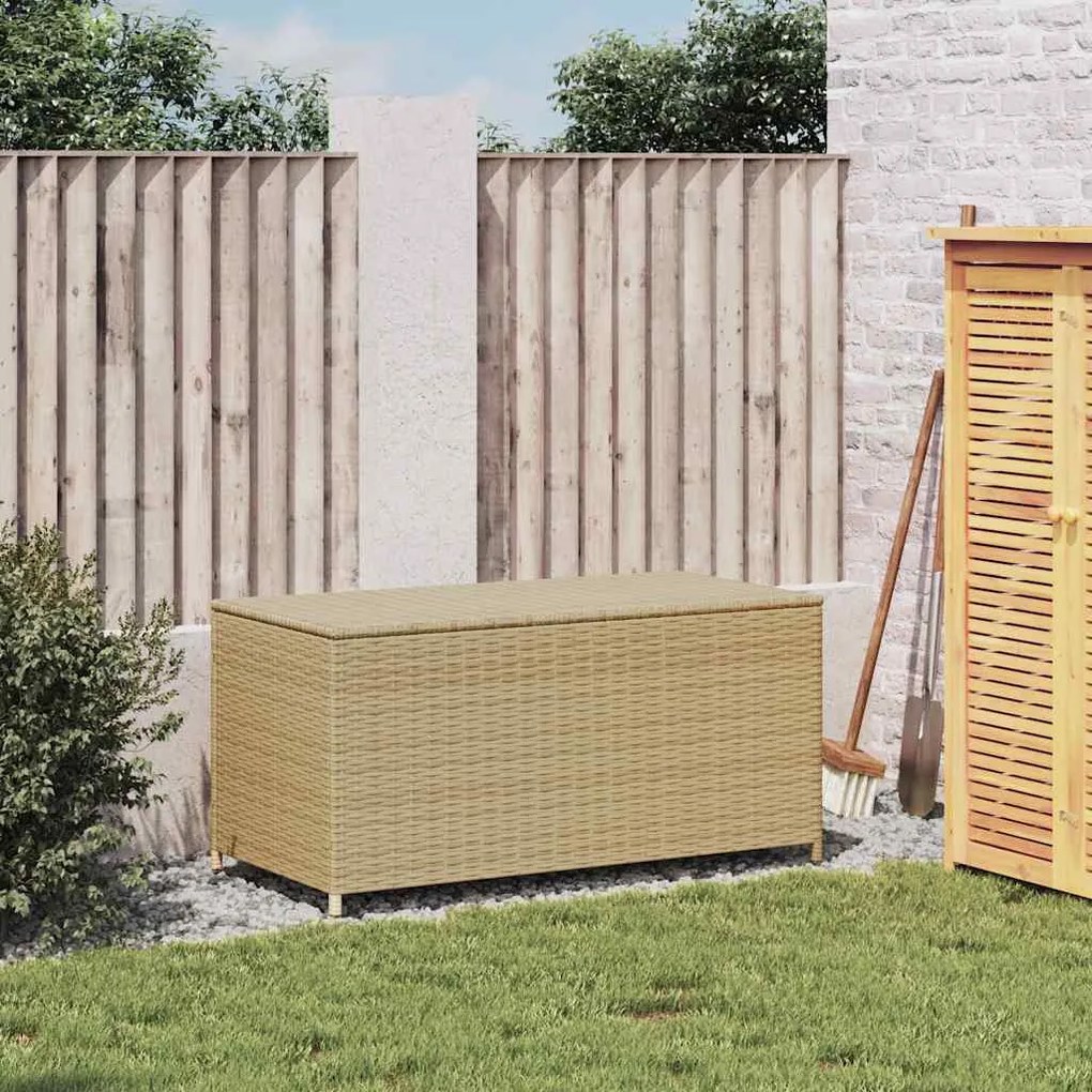vidaXL vegyes bézs polyrattan kerti tárolóláda 190 L