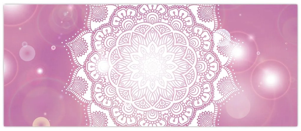 Egy mandala képe rózsaszín háttérrel (120x50 cm)