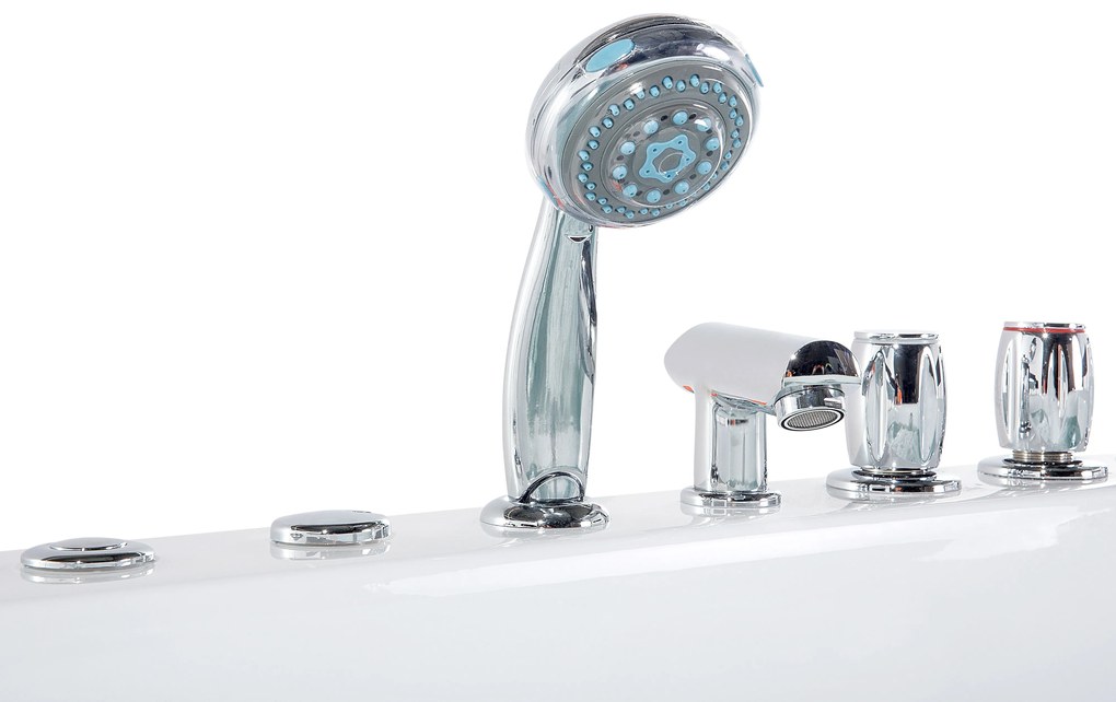 Fehér whirlpool masszázskád LED világítással 172 x 83 cm MONTEGO Beliani