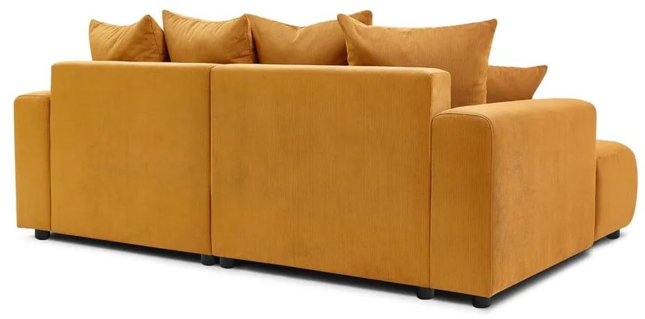 Okkersárga bársony sarokkanapé Enjoy – Bobochic Paris