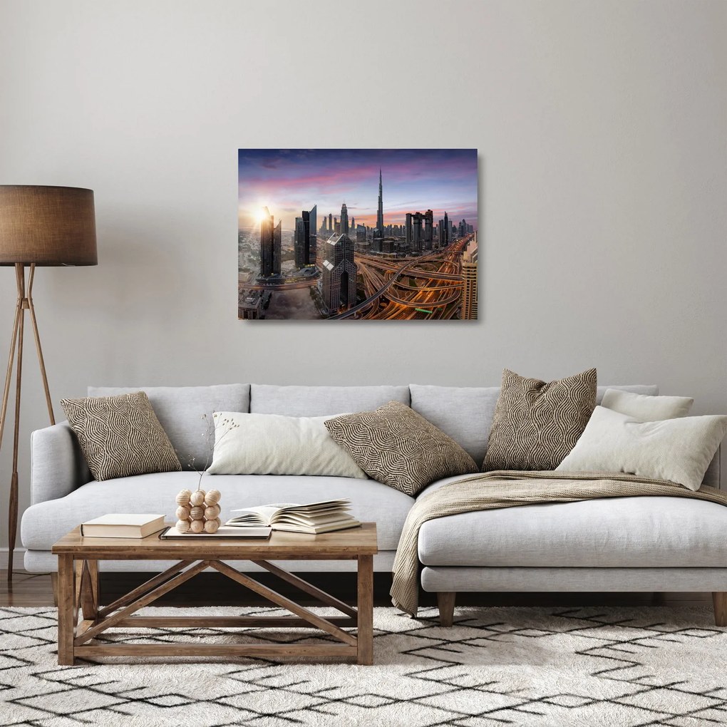 Üveg kép - Dubai panorámája (70x50 cm)