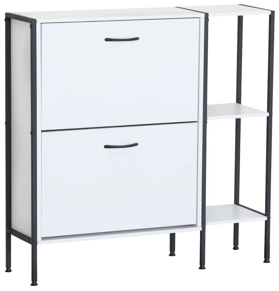 SOVIO cipőtartó, 2 polcos, fehér