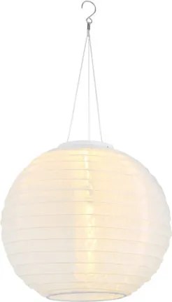 Globo 339700W Solar függőlámpa műanyag fehér, rozsdamentes acél, műanyag fehér, kábel PVC fehér, csúszókapcsoló, elemmel együtt AAA 300mAh 1.2V, IP44, ø: 300mm, M: 550mm, tartozék: LED 0.06W 3V, 2700K