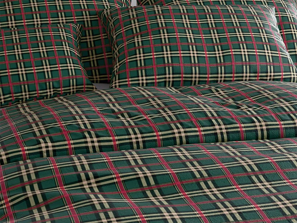 Mikroplüss ágyneműhuzat GLENMOORE zöld Ágyneműhuzat mérete: 70 x 90 cm | 140 x 220 cm