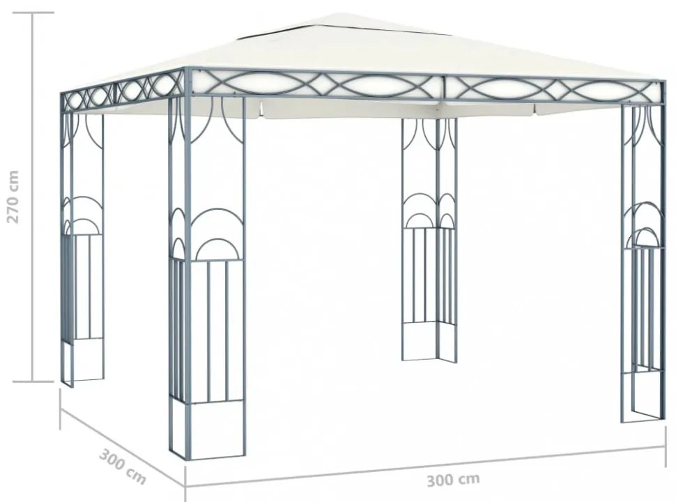 krémszínű pavilon 300 x 300 cm